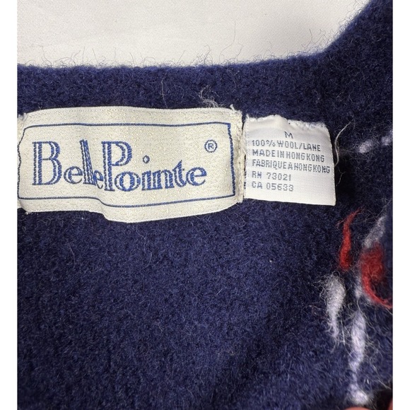 Vintage Belle Pointe Christmas Sweater Size XS 100% Wool Country Santa Claus - Picture 5 of 5